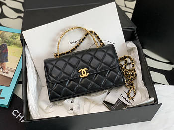 Chanel Cl Handle Bag Black Size 10 x 18 x 4.5 cm