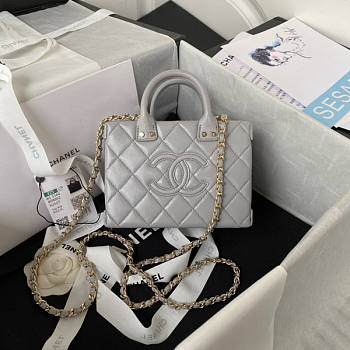 Chanel Cl Vanity Case Grey Size 11.5 × 15 × 8.5 cm