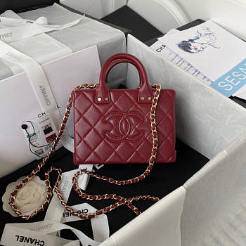Chanel Cl Vanity Case Red Size 11.5 × 15 × 8.5 cm