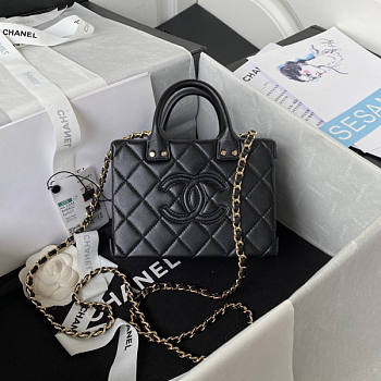 Chanel Cl Vanity Case Black Size 11.5 × 15 × 8.5 cm