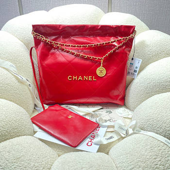 Chanel Cl 22 Handbag Red Size 38 × 42 × 8 cm