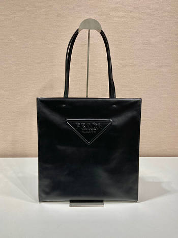 Prada Leather Tote Bag Black Size 38 x 5 x 36 cm