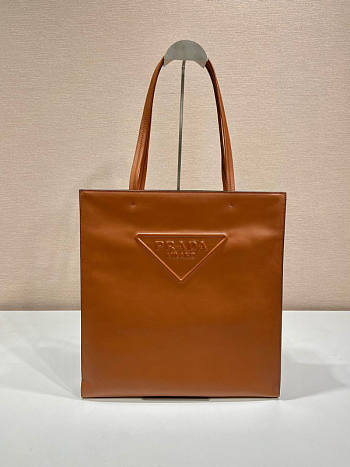 Prada Leather Tote Bag Brown Size 38 x 5 x 36 cm