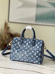 Louis Vuitton LV Speedy Bandoulière 25 Handbag Blue Denim - 4
