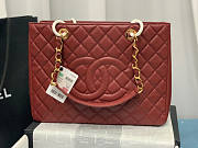 Chanel Tote Dark Red In Gold/Silver Hardware Size 24 x 33 x 13 cm - 1