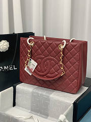 Chanel Tote Dark Red In Gold/Silver Hardware Size 24 x 33 x 13 cm - 3
