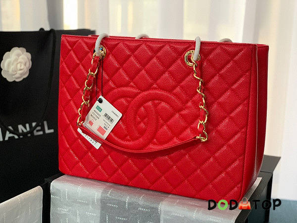 Chanel Tote Red In Gold/Silver Hardware Size 24 x 33 x 13 cm - 1