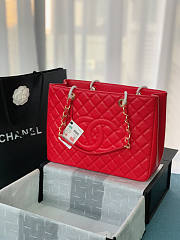 Chanel Tote Red In Gold/Silver Hardware Size 24 x 33 x 13 cm - 6