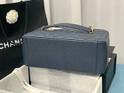 Chanel Tote Dark Blue In Gold/Silver Hardware Size 24 x 33 x 13 cm - 5