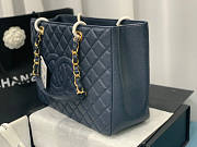 Chanel Tote Dark Blue In Gold/Silver Hardware Size 24 x 33 x 13 cm - 6