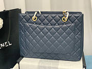 Chanel Tote Dark Blue In Gold/Silver Hardware Size 24 x 33 x 13 cm - 4