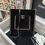 Chanel Shopping Black Velvet Bag Size 28.5 x 23.5 x 1.5 cm - 1