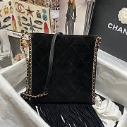 Chanel Shopping Black Velvet Bag Size 28.5 x 23.5 x 1.5 cm - 2