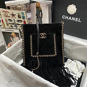 Chanel Shopping Black Velvet Bag Size 28.5 x 23.5 x 1.5 cm - 3