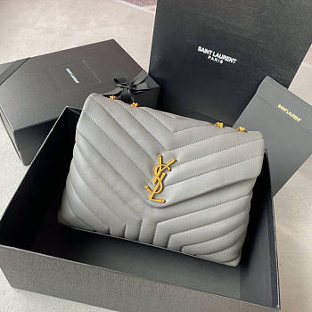 YSL Loulou Medium Gray Bag Size 32 x 22 x 12 cm