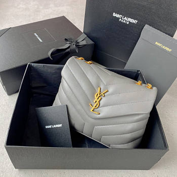 YSL Loulou Small Gray Bag Size 25 x 17 x 9 cm