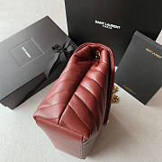 YSL Loulou Medium Red Bag Size 32 x 22 x 12 cm - 3