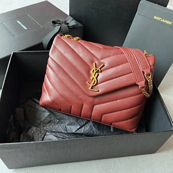 YSL Loulou Small Red Bag Size 25 x 17 x 9 cm