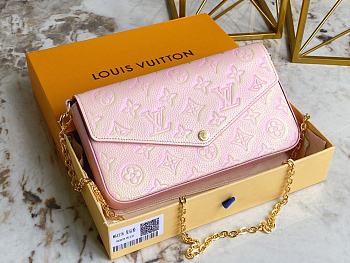 Louis Vuitton LV 61276 Pink Pochette Felicie Bag Size 21 x 11 x 2 cm