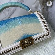 Chanel Boy Chain Flap Bag Pearl Fish Skin Size 25 × 16 × 9 cm - 6