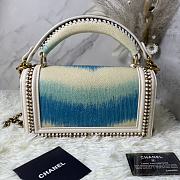 Chanel Boy Chain Flap Bag Pearl Fish Skin Size 25 × 16 × 9 cm - 5