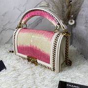 Chanel Boy Chain Flap Bag Pearl Fish Skin 02 Size 25 × 16 × 9 cm - 4
