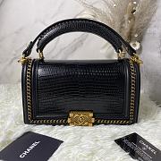 Chanel Boy Chain Flap Bag Lizard Leather Gold/Black Hardware Size 25 × 16 × 9 cm - 1