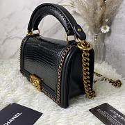 Chanel Boy Chain Flap Bag Lizard Leather Gold/Black Hardware Size 25 × 16 × 9 cm - 5