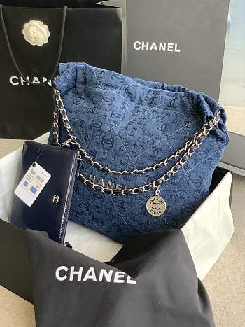 Chanel 22 Denim Handbag Size 35 x 37 x 7 cm