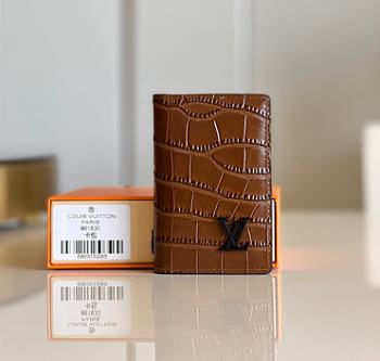 Louis Vuitton Pocket Organizer Brown Size 8 x 11 cm