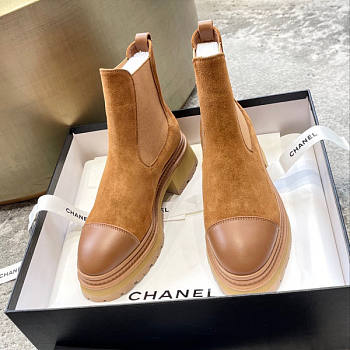Chanel Cl Ankle Boots Brown