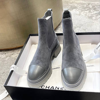 Chanel Cl Ankle Boots Grey