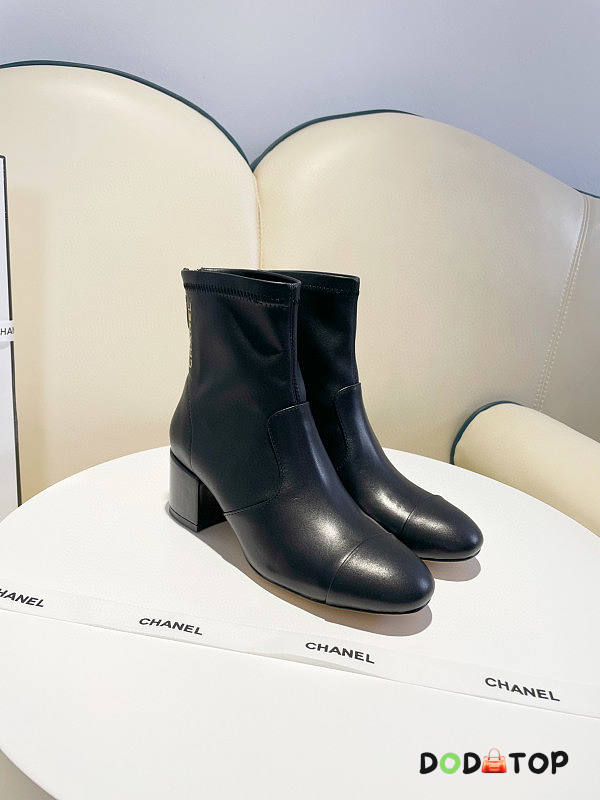 Chanel Cl Ankle Boots Black/White - 1