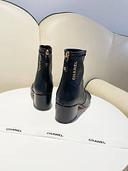 Chanel Cl Ankle Boots Black/White - 5