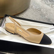 Chanel Sling-Back Beige Shoes - 5