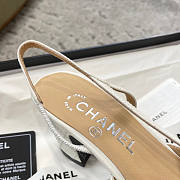 Chanel Sling-Back High Heels White - 6