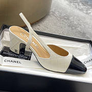 Chanel Sling-Back High Heels White - 5