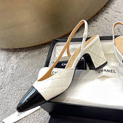Chanel Sling-Back High Heels White - 4