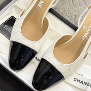 Chanel Sling-Back High Heels White - 3