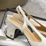 Chanel Sling-Back High Heels White - 2
