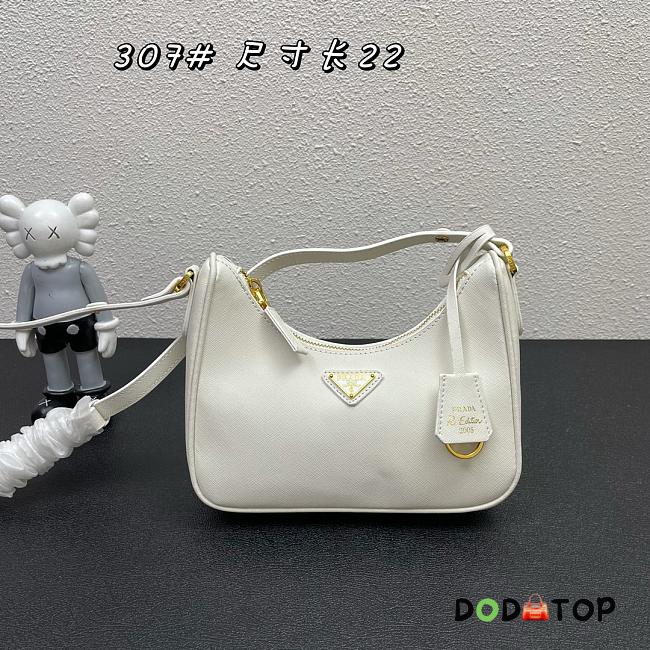 Prada Hobo Armpit Bag 1BH307 White Size 22 × 18 × 6 cm - 1