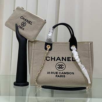 Chanel Deauville Tote 22 Black Size 39 cm