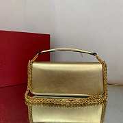 Valentino Locò Calfskin Shoulder Bag Gold Size 27 x 13 x 6 cm - 5