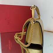 Valentino Locò Calfskin Shoulder Bag Gold Size 27 x 13 x 6 cm - 4