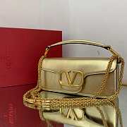 Valentino Locò Calfskin Shoulder Bag Gold Size 27 x 13 x 6 cm - 3