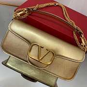 Valentino Locò Calfskin Shoulder Bag Gold Size 27 x 13 x 6 cm - 2