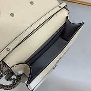 Valentino Locò Small Shoulder Bag in Calfskin Light Ivory Size 20 x 11 x 5 cm - 6
