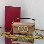 Valentino Locò Small Shoulder Bag in Calfskin Apricot Size 20 x 11 x 5 cm - 1