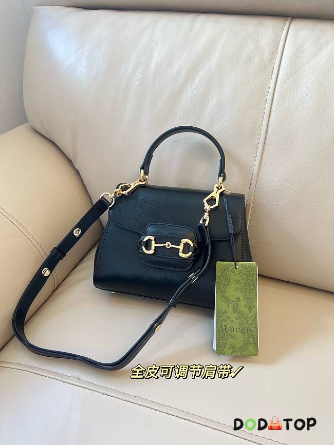 Gucci 1955 Horsebit Shoulder Bag Black Size 22 cm - 1
