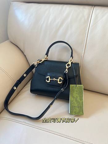 Gucci 1955 Horsebit Shoulder Bag Black Size 22 cm